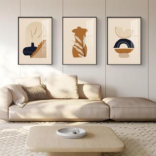 润物现代简约风格 饰画沙发背景抽象墙画民宿原木玄关挂画 客厅装