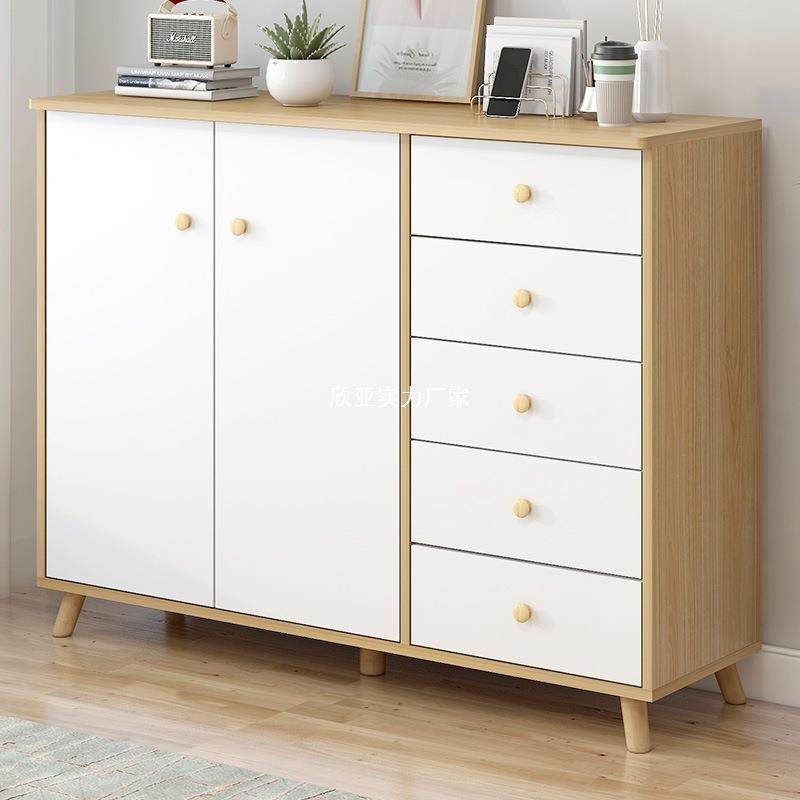 北欧五斗柜收纳柜卧室简约现代实木腿储物柜靠墙组合抽屉柜子矮柜