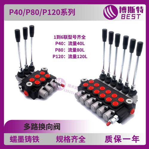 P40/P80/P120液压多路阀分配器清障车收割机叉车吊车1到6联多路阀