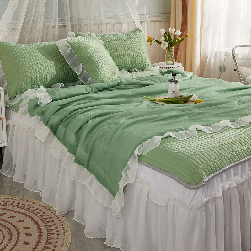 少女心凉感丝夏被四件套雪纺纱乳胶床裙凉席三件套空调夏凉薄被子,床上用品,化纤被,淘宝优惠券,粉丝福利购,淘宝优惠卷