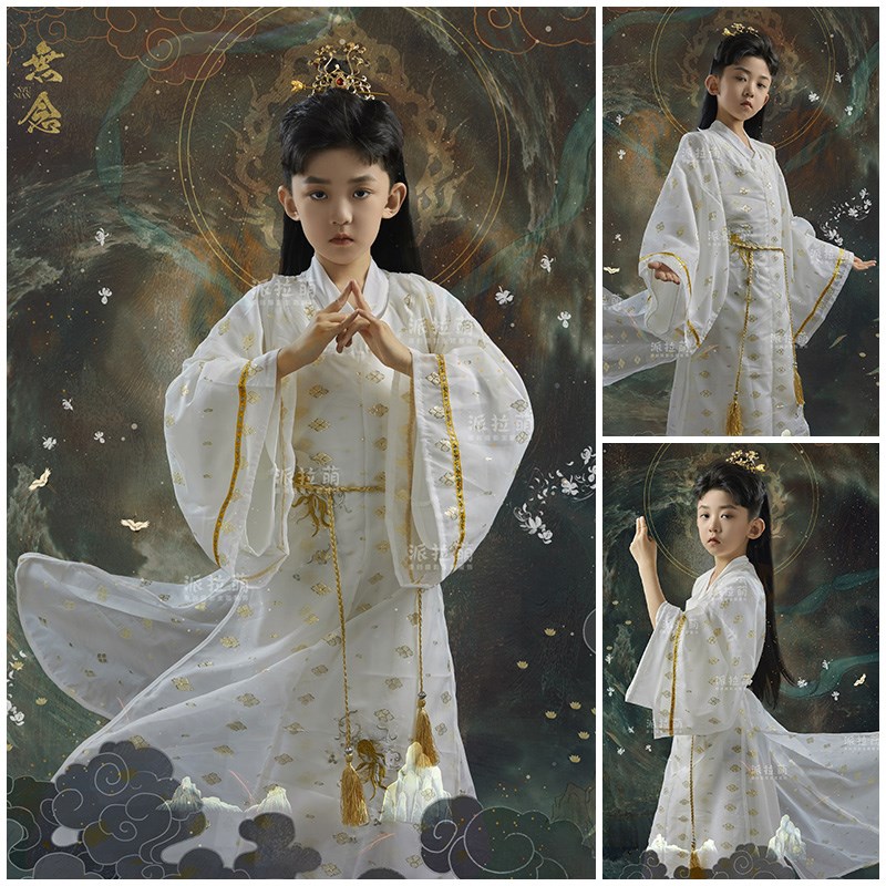儿童摄影服装男童演出服仙气古风汉服中国风表演服影楼写真艺术照图片