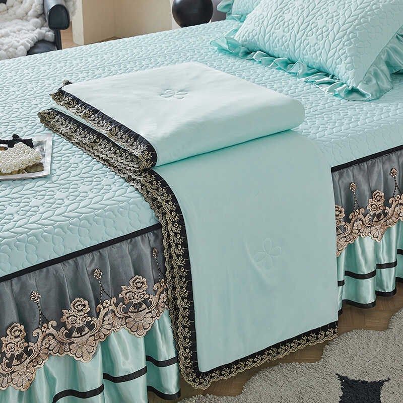 A类乳胶床裙夏被四件套冰丝凉席被子空调席三件套纯色可拆卸1.8米,床上用品,乳胶席,淘宝优惠券,粉丝福利购,淘宝优惠卷