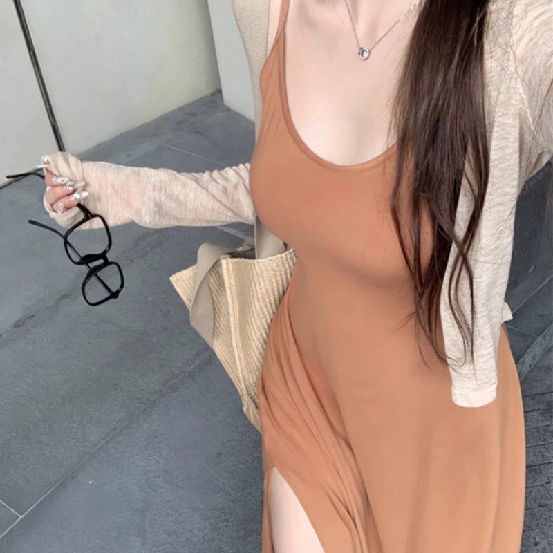 夏季开叉裙孕妇连衣裙套装休闲时连衣裙