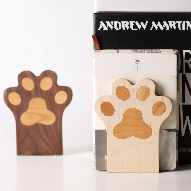 实木猫爪桌面收纳置物书立黑胡桃木书档木制书挡桌上书架木质书撑,收纳整理,书桌收纳置物架,淘宝优惠券,粉丝福利购,淘宝优惠卷