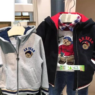 白菜价秋冬男童摇粒绒内里加绒厚款保暖外套夹克衫棒球服验货品质