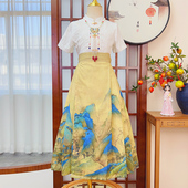 马面裙套装 明制唐装 小女孩薄款 儿童童装 汉服裙夏季 中国风女童古装