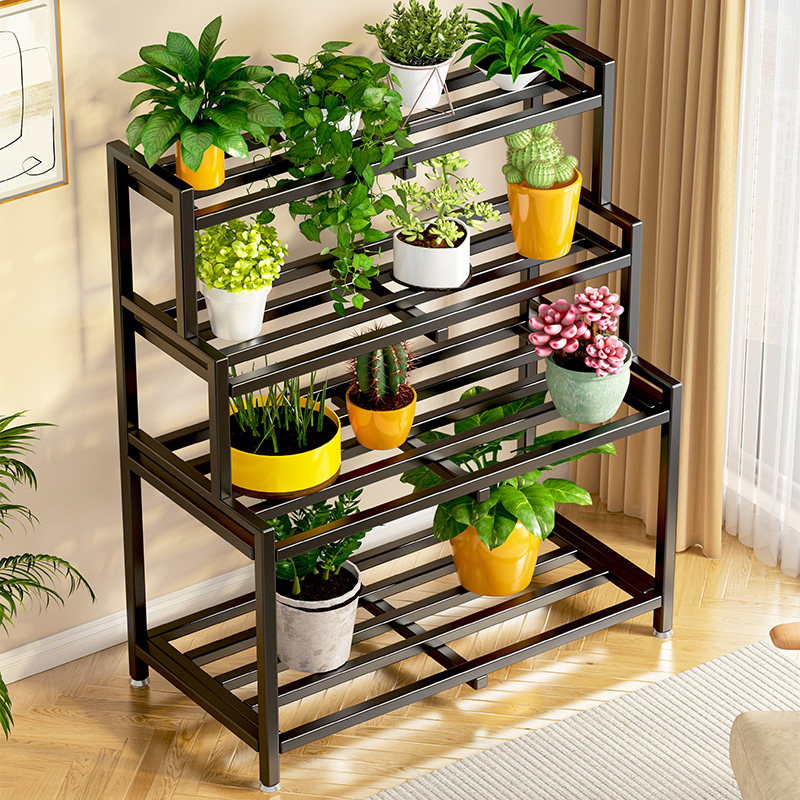 阳台花架置物架客厅落地式多层铁艺阶梯形托架花盆植物摆放层架,收纳整理,阳台置物架,淘宝优惠券,粉丝福利购,淘宝优惠卷