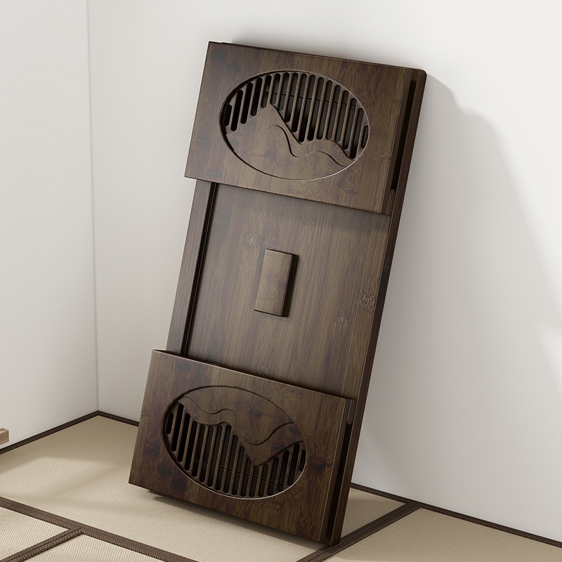 可折叠桌子家用飘窗桌中式榻榻米小茶F几免安装便携式实木炕几矮