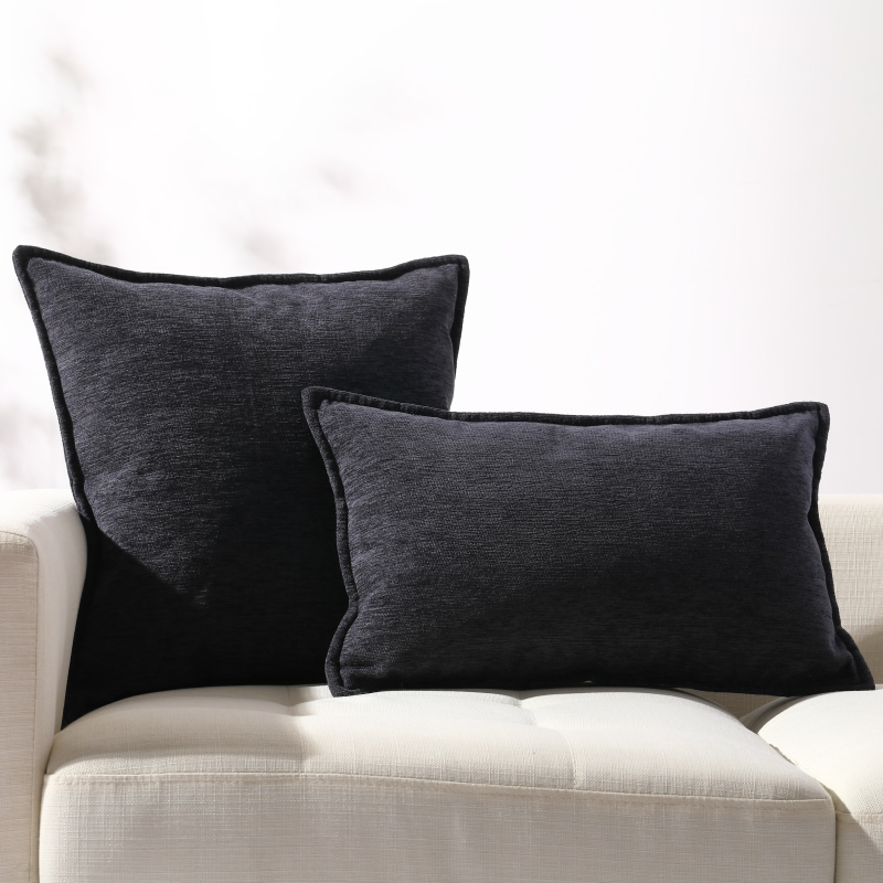 纯色加厚正方形靠枕抱枕家用沙发B靠垫抱枕套不含芯客厅靠背垫腰