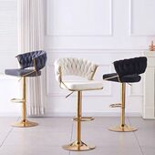 轻奢吧台椅子家用可旋转带靠背高脚凳北欧风简约酒吧前台升降椅