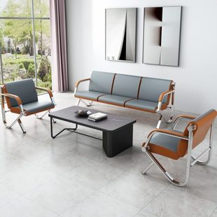 休闲椅连排长椅三人位大厅等候椅休息椅理发店商务沙发茶几组合