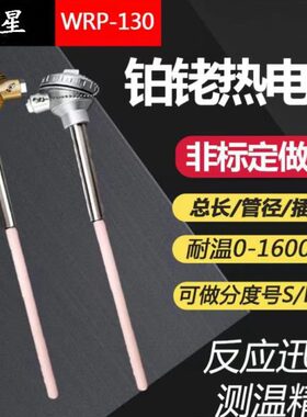 S型铂铑热电偶WRP-130型0-1600度耐高温刚玉管温度传感器