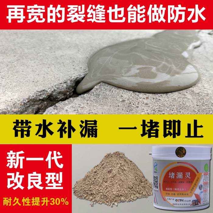 水不漏堵漏王快干水泥快速卫生间防水平房K屋顶裂缝补漏胶防水材