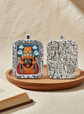 手绘唐卡吊坠八大守护五爷绿度母