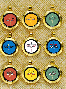 新非遗唐卡法眼小嘎乌盒钛钢镀金