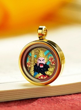 新非遗藏式钛钢1.5cm圆形唐卡手