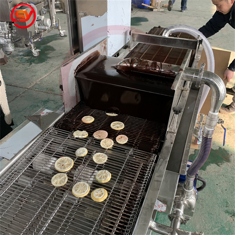 糙米卷能量棒巧克力上浆机 全自动巧克力涂层机 糙米卷上浆机