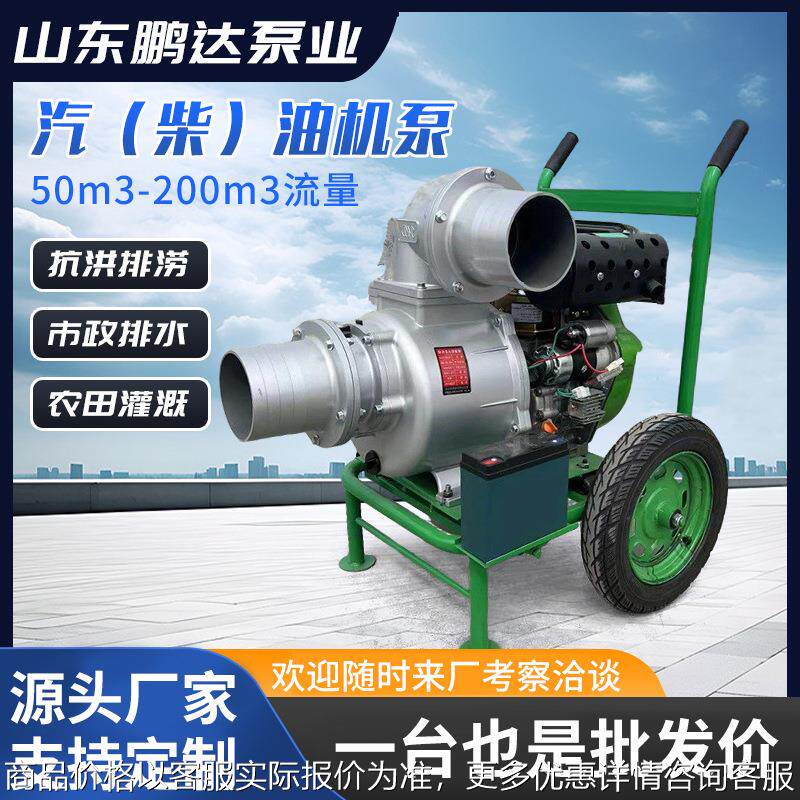 双缸汽油机15kw抽水泵 流量100m³/h扬程20m汽柴油驱动汽柴油机泵