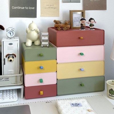 桌面收纳盒抽屉办公室宿舍收纳桌上书桌玄关储物整理置
