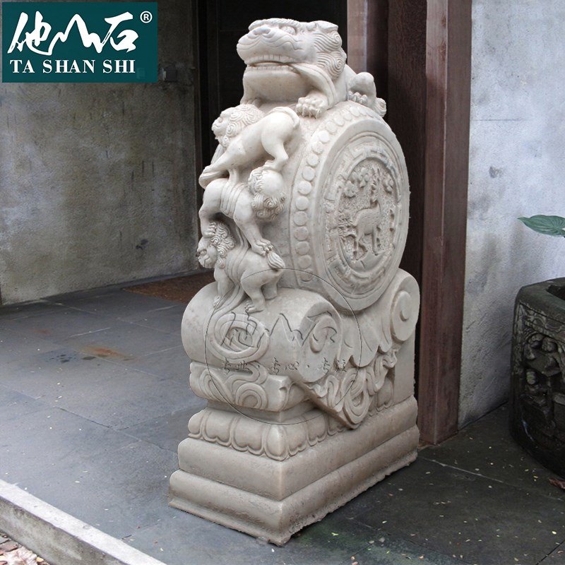 石雕门墩抱鼓石仿古青石汉白玉狮子中式家用门口摆.件石鼓定制