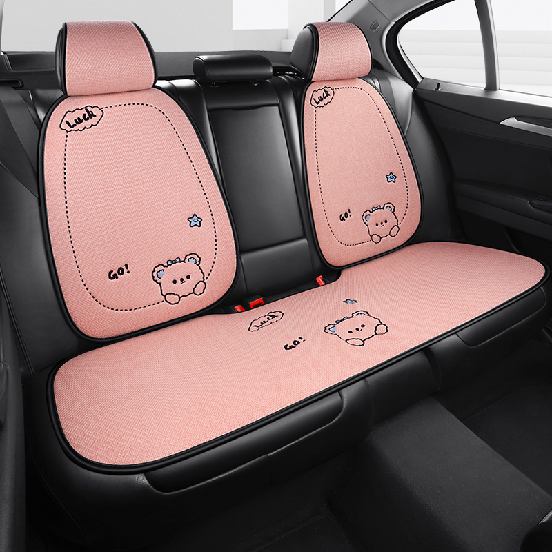 冬季汽车坐垫四季通用亚麻座垫女士车垫2024P新款高级感座套座椅