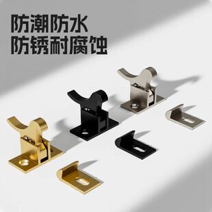 中式黄铜弹簧卡扣自锁自关回弹插销推拉移门橱柜门窗左右通用锁扣