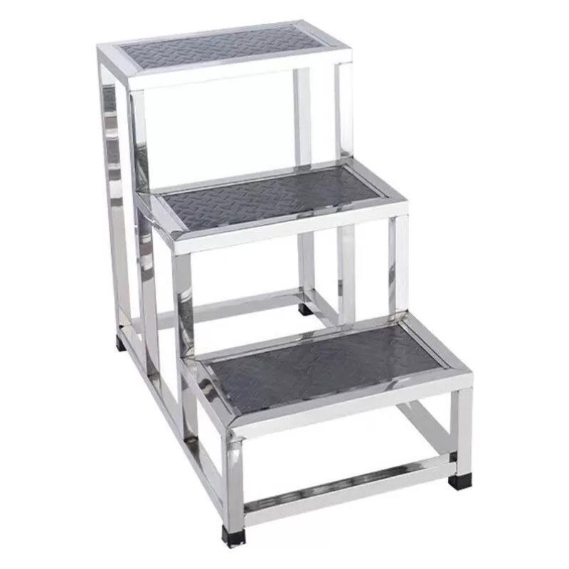 稳斯坦Wa7176加厚不锈钢防滑多用脚踏凳实验室检查床台阶梯凳三层