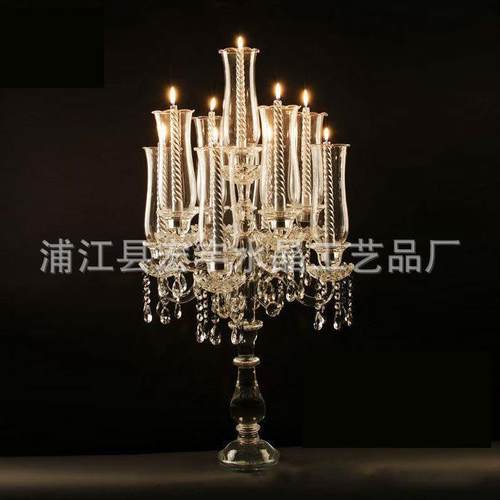 浦江欧式五头水晶烛台家居婚礼婚庆插花摆件浪漫奢侈品
