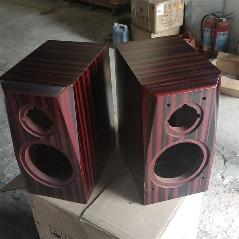 【现货】音箱空箱体6.5寸二分频DIY音响书架音箱实木黄檀木皮