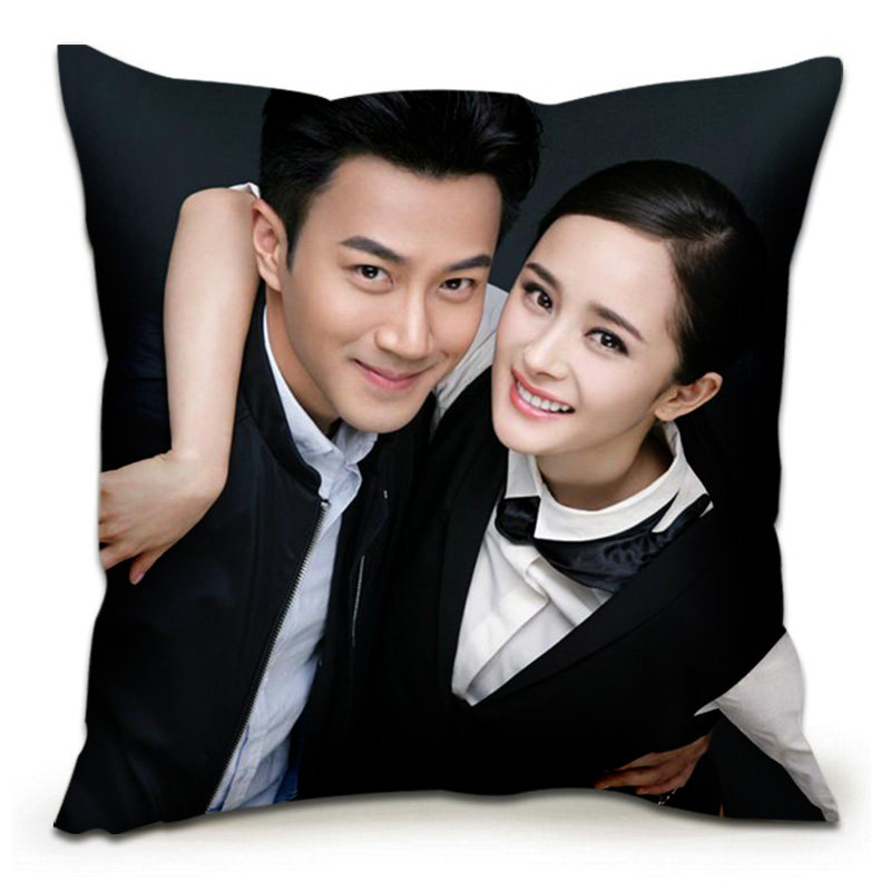 结婚抱枕定制真人照片diy婚纱照情侣一对红色新婚靠枕头婚庆礼物