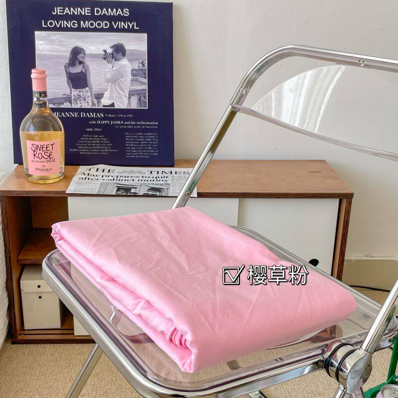纯棉床单单件学生宿舍女生单人100全棉水洗棉被单三件套粉色单独