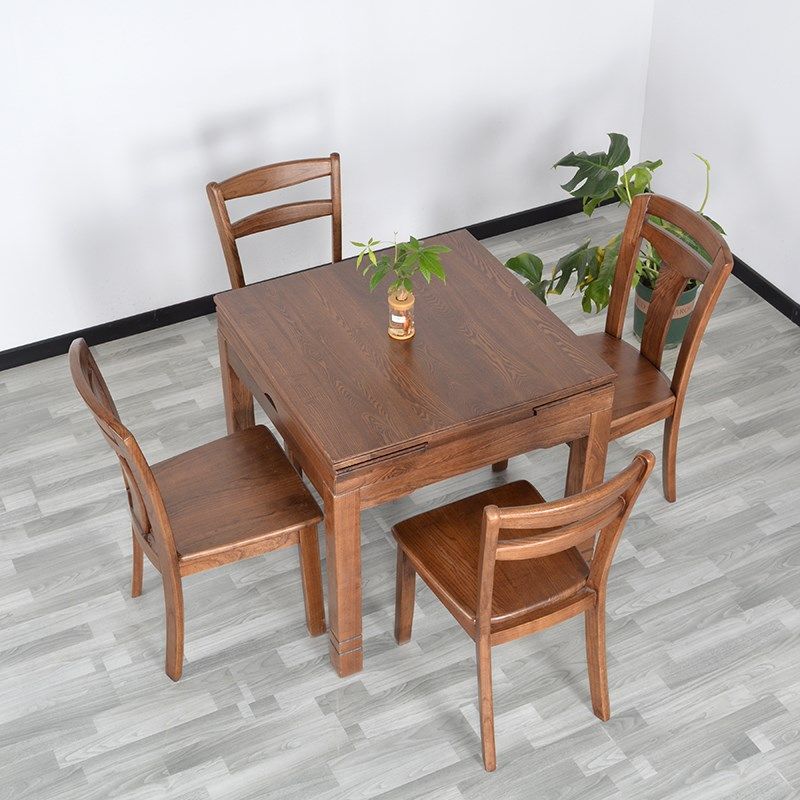 现代简约餐桌椅组合4/6人 全实木长方形一桌六椅胡桃木色家用餐桌,住宅家具,板木餐桌,淘宝优惠券,粉丝福利购,淘宝优惠卷