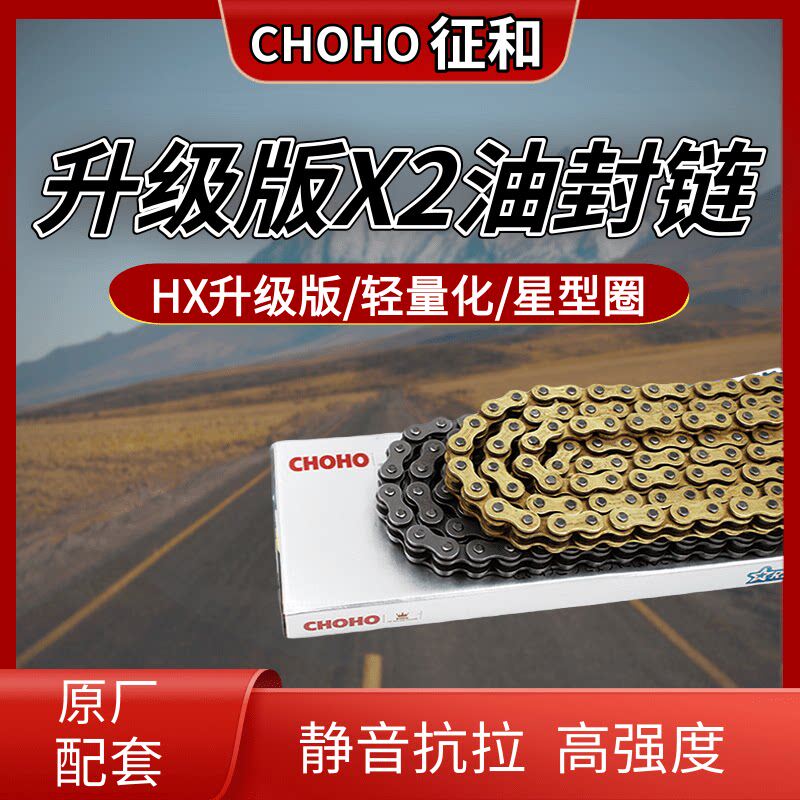 征和油封链条520/525/530X2改装静音中大排摩托车征和彩色油封链