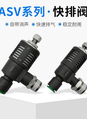 ASV310F-01-06S快速排气节流阀ASV410F-02-08S/ASV510F-03-10S