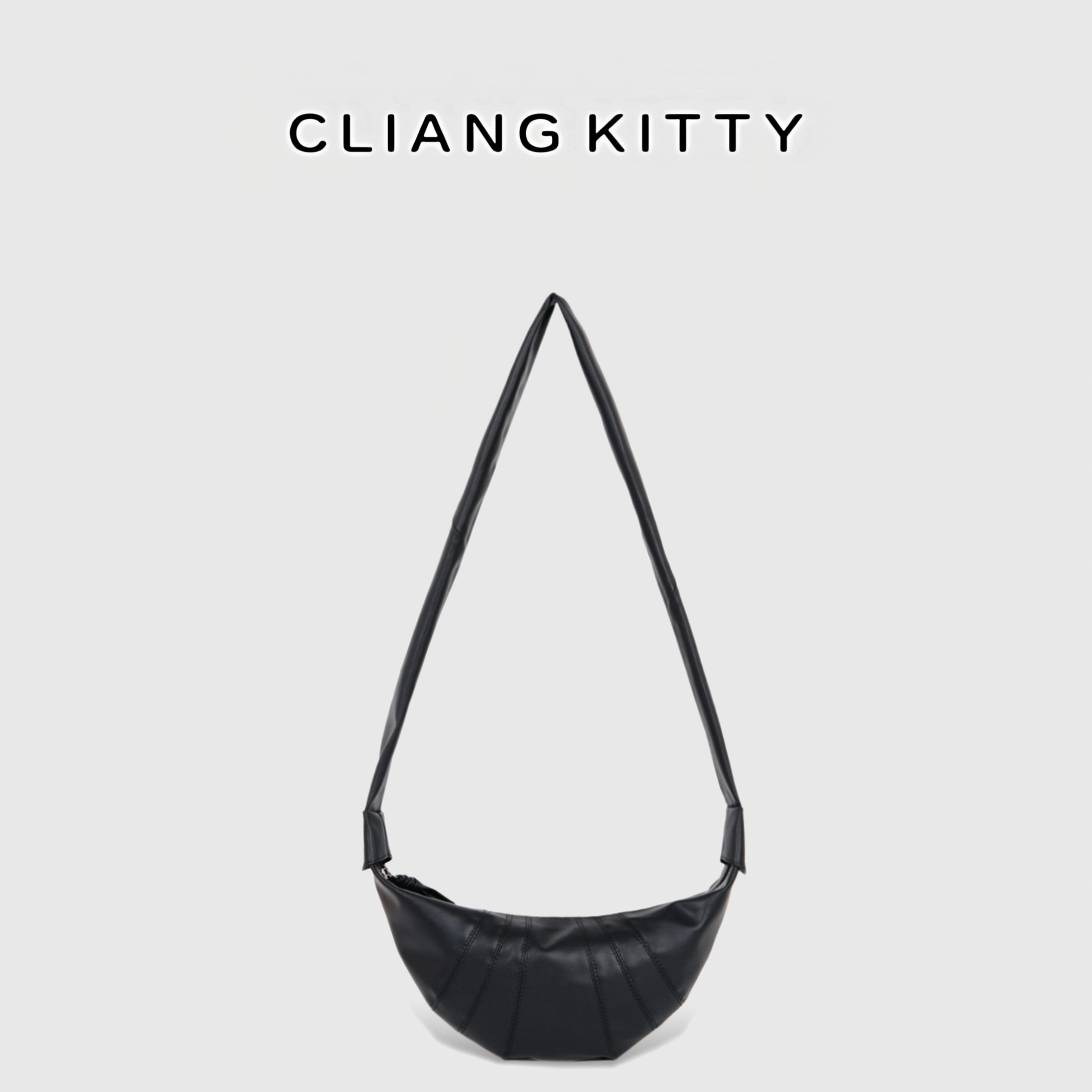 CLIANG KITTY极简风牛角包2025新款饺子包大容量腋下包通勤单肩包