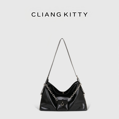 CLIANG KITTY高级感托特包女大容量链条单肩斜挎包通勤百搭腋下包
