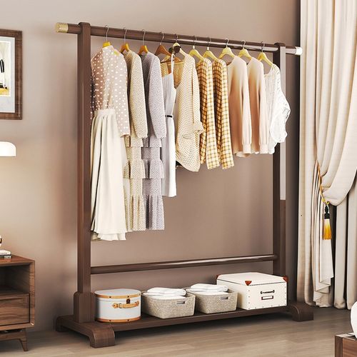 衣帽架落地式家用实木挂衣架卧室房间晾衣服架室内立式杆挂衣架子