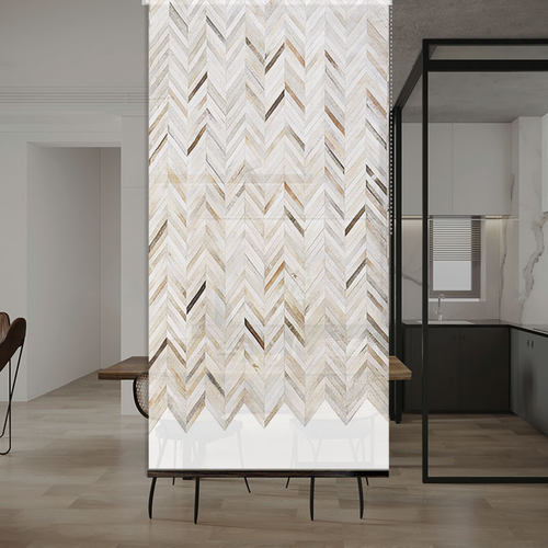 现代简约抽象北欧窗帘卷帘空调隔断帘门帘半透明纱幔卷帘软隔断帘