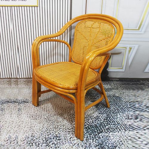 天然藤编休闲椅家用阳台户外庭院靠背椅真藤茶桌椅组合老人扶手椅