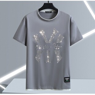 T恤男200夏胸围170学生宽松显瘦上衣300 短袖 350斤欧版 加肥特大码