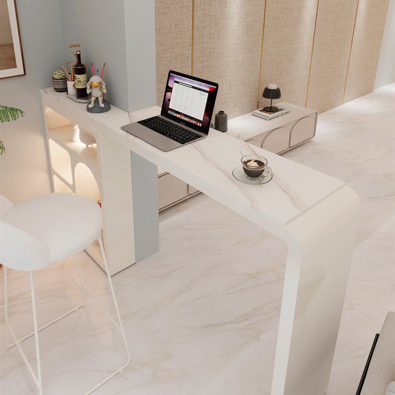 岩板客厅吧台隔断柜垭口靠墙开放式厨房餐桌餐边柜一体家用高桌子