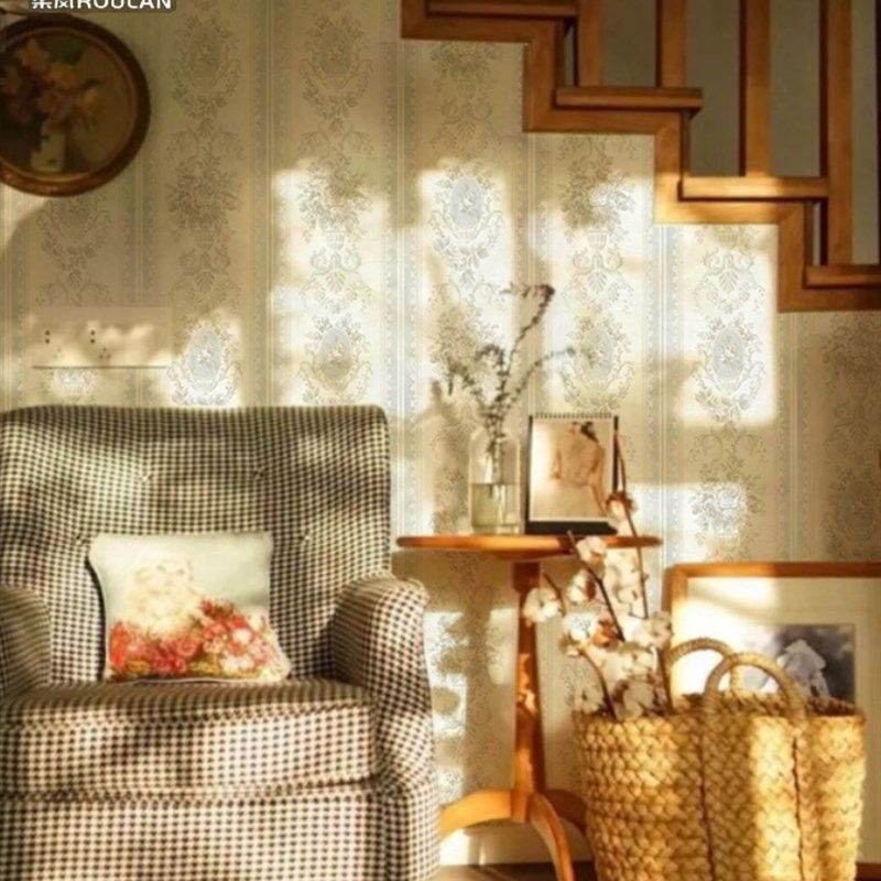 美式乡村壁纸复古别墅墙布装饰卧室手绘英式法式背景墙纸欧式壁布,家装主材,定制壁画,淘宝优惠券,粉丝福利购,淘宝优惠卷