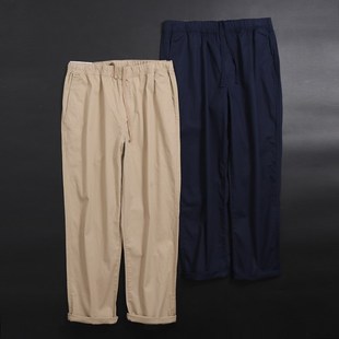 男 阔腿老爹裤 松紧腰百搭大码 长裤 子潮流 工装 宽松直筒纯棉休闲裤