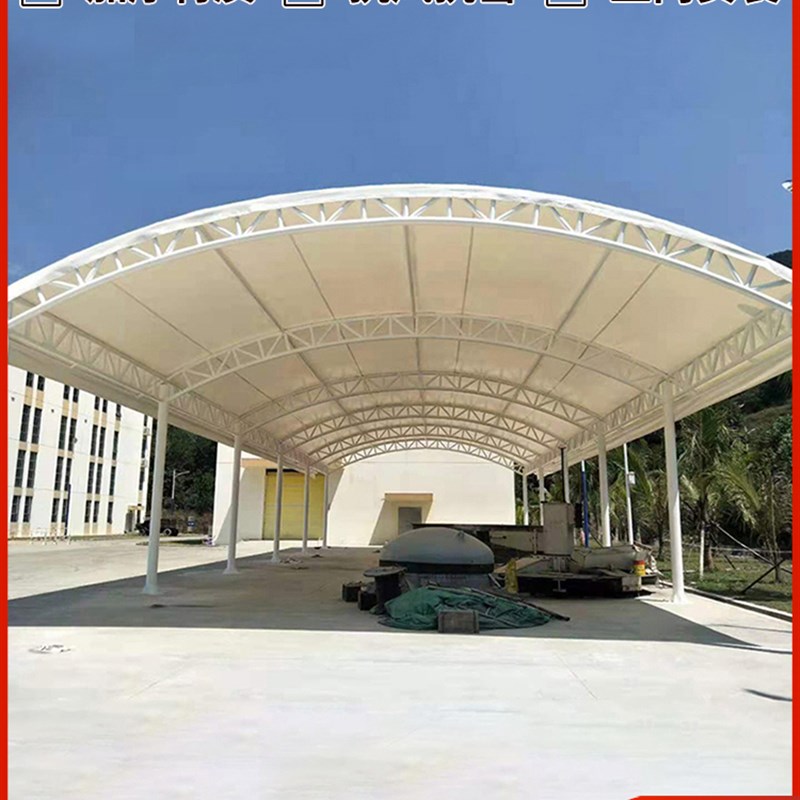 湛江廉江膜结构拱形棚恩平汽车停车遮阳篷雷州工厂单位停车遮雨蓬