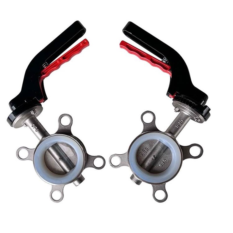 。304不锈钢对夹式D71X-10/16P手动鸭嘴对夹蝶阀DN32-200软密封蝶