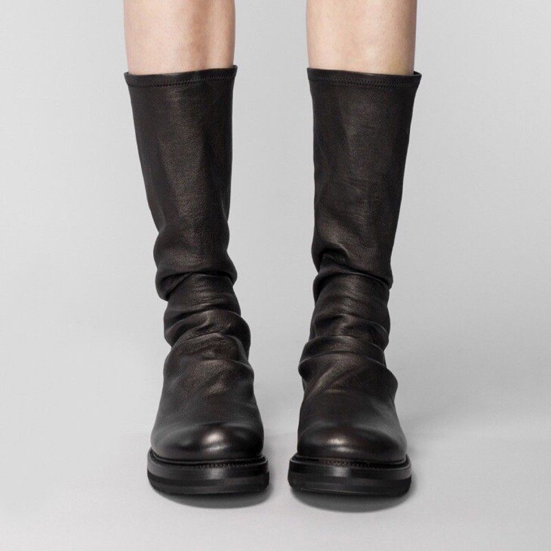 圆头平底靴子黑色鞋子女2021秋冬新款网红短靴女过膝长筒靴瘦瘦靴,女鞋,时装靴,淘宝优惠券,粉丝福利购,淘宝优惠卷
