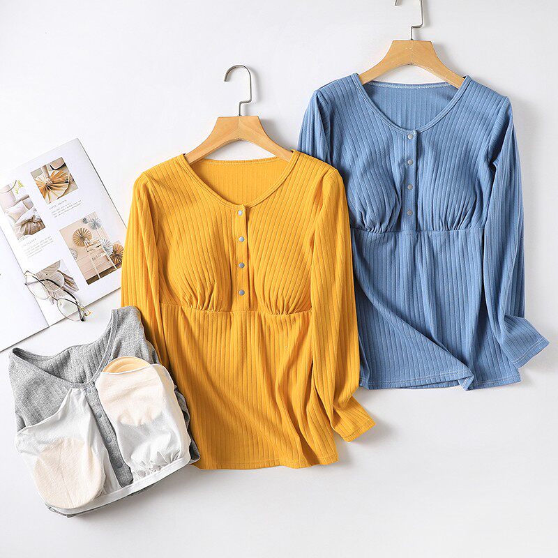哺乳衣外出 辣妈款孕妇睡衣秋冬哺乳衣/月子服