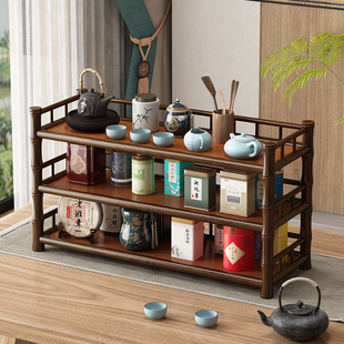 功夫茶展示柜博古架小型桌面茶台茶壶茶具收纳架茶桌杯架子置物架