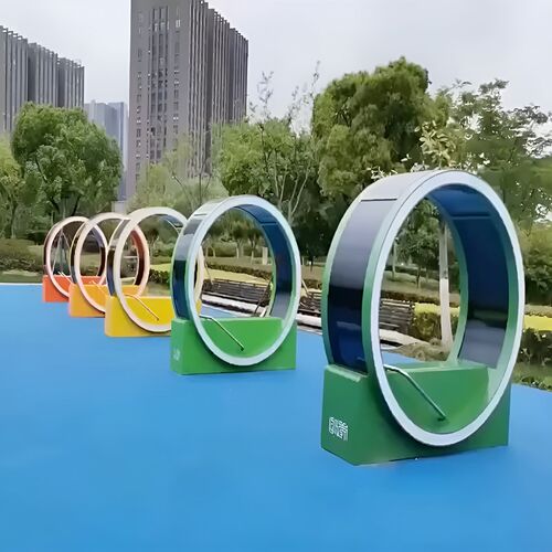 网红互动划船机户外发光座椅公园运动健身设施无动力游乐设备定制