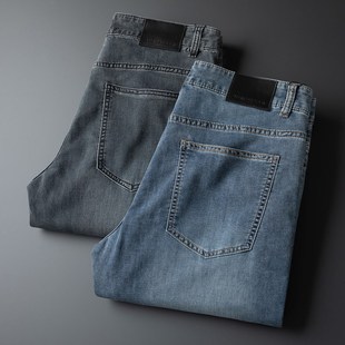 柔软男裤 薄款 超薄透气舒适弹力男士 修身 2024新款 直筒牛仔裤 男夏季